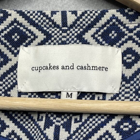 Cupcakes and Cashmere Womens Open Cardigan Jacket M Blue Tasseled Long Sleeve - Picture 2 of 6